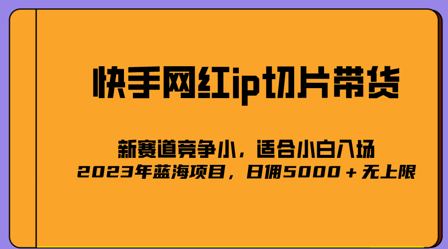 2023爆火的快手网红IP切片，号称日佣5000＋的蓝海项目，二驴的独家授权-校睿铺