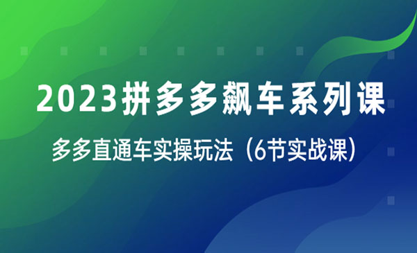 《拼多多飙车系列课》多多直通车实操玩法-校睿铺