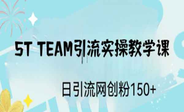 ST TEAM引流实操课，日引流网创粉100+-校睿铺