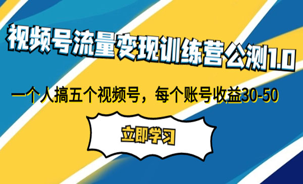 《视频号流量变现项目》一个人搞五个视频号，每个账号收益30-50-校睿铺