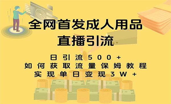 《成人用品直播引流获客暴力玩法》-校睿铺