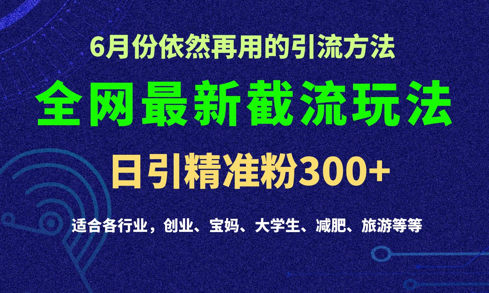 2024全网最新截留玩法，每日引流突破300+-校睿铺