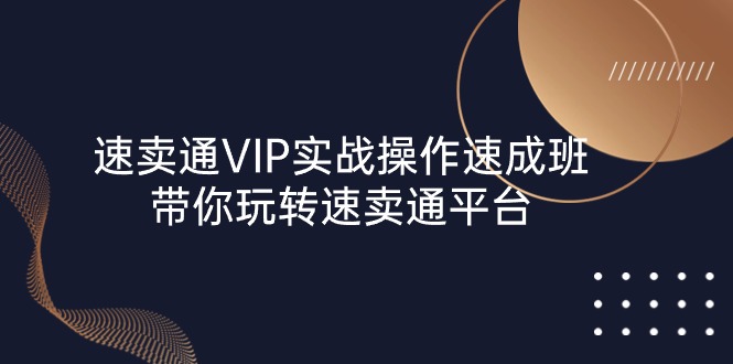 （10935期）速卖通 VIP实战操作-速成班，带你玩转速卖通平台（23节）-校睿铺