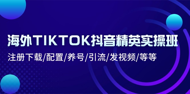 （10998期）海外TIKTOK抖音精英实操班：注册下载/配置/养号/引流/发视频/等等-校睿铺