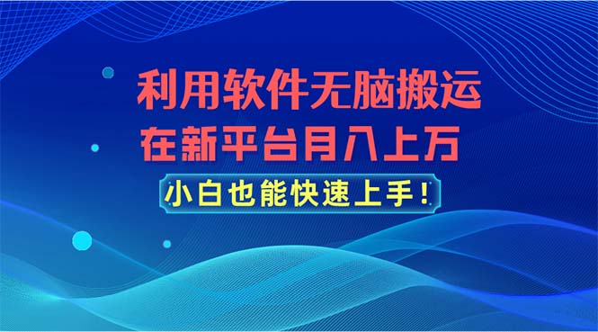 （11078期）利用软件无脑搬运，在新平台月入上万，小白也能快速上手-校睿铺