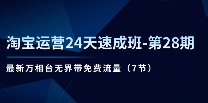 （11182期）淘宝运营24天速成班-第28期：最新万相台无界带免费流量（7节）-校睿铺