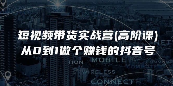 （11253期）短视频带货实战营(高阶课)，从0到1做个赚钱的抖音号（17节课）-校睿铺