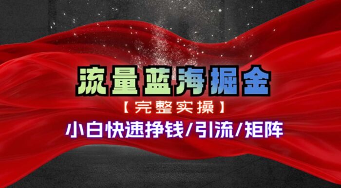 （11302期）热门赛道掘金_小白快速入局挣钱，可矩阵【完整实操】-校睿铺