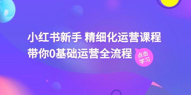 （11417期）小红书新手 精细化运营课程，带你0基础运营全流程（41节视频课）-校睿铺