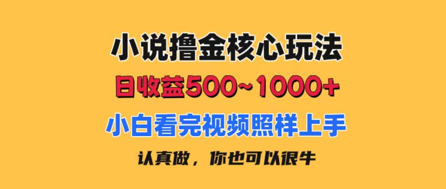 （11461期）小说撸金核心玩法，日收益500-1000+，小白看完照样上手，0成本有手就行-校睿铺