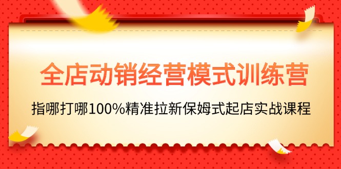 （11460期）全店动销-经营模式训练营，指哪打哪100%精准拉新保姆式起店实战课程-校睿铺