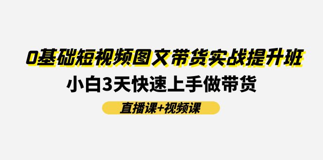 （11641期）0基础短视频图文带货实战提升班(直播课+视频课)：小白3天快速上手做带货-校睿铺