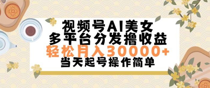 （11684期）视频号AI美女，轻松月入30000+,操作简单轻松上手-校睿铺