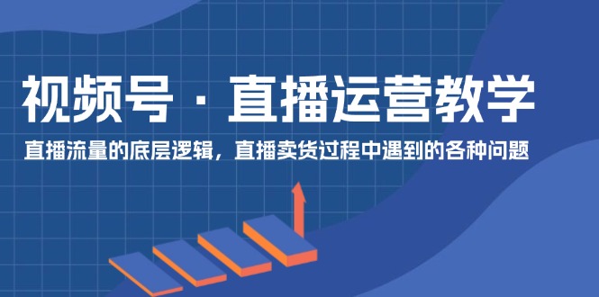 （11687期）视频号 直播运营教学：直播流量的底层逻辑，直播卖货过程中遇到的各种问题-校睿铺