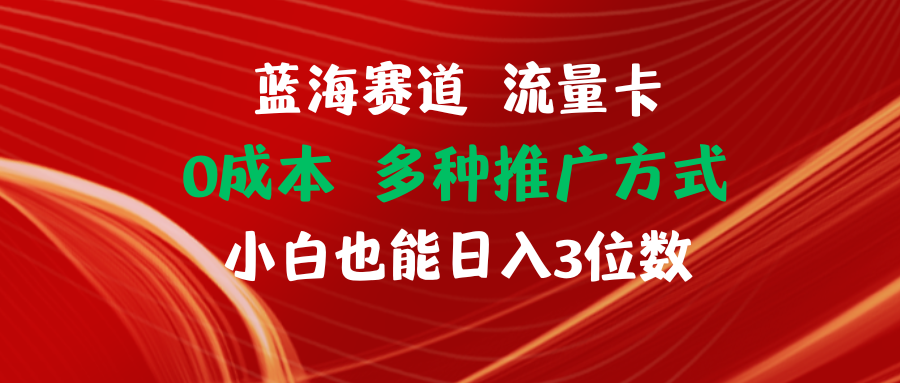 （11768期）蓝海赛道 流量卡 0成本 小白也能日入三位数-校睿铺