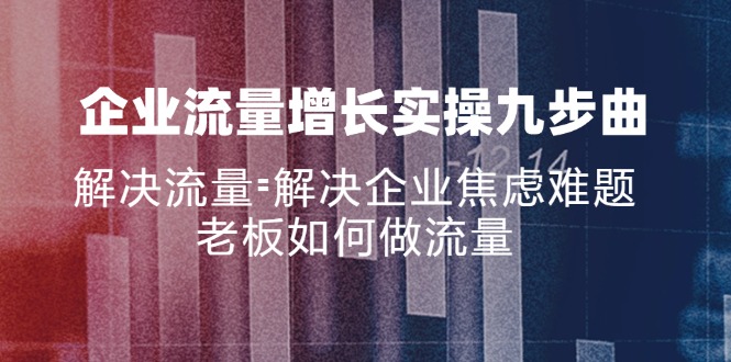 （11822期）企业流量增长实战九步曲，解决流量=解决企业焦虑难题，老板如何做流量-校睿铺