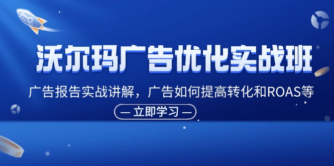 （11847期）沃尔玛广告优化实战班，广告报告实战讲解，广告如何提高转化和ROAS等-校睿铺