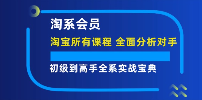 （12055期）淘系会员【淘宝所有课程，全面分析对手】，初级到高手全系实战宝典-校睿铺