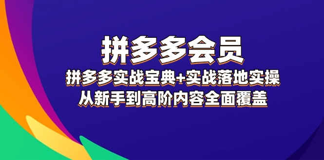 （12056期）拼多多 会员，拼多多实战宝典+实战落地实操，从新手到高阶内容全面覆盖-校睿铺