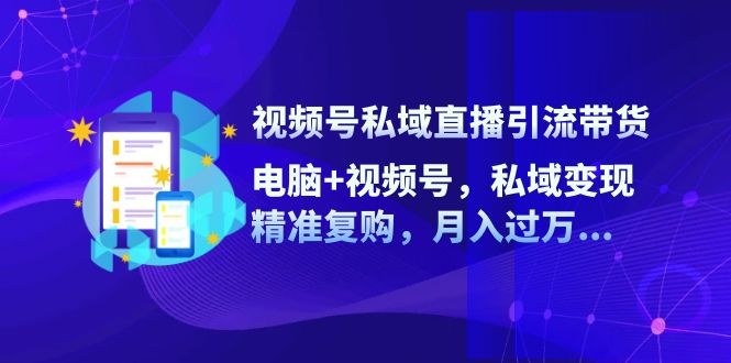 （12249期）视频号私域直播引流带货：电脑+视频号，私域变现，精准复购，月入过万…-校睿铺