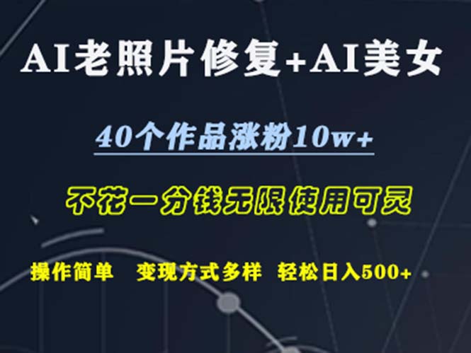 （12489期）AI老照片修复+AI美女玩发  40个作品涨粉10w+  不花一分钱使用可灵  操…-校睿铺