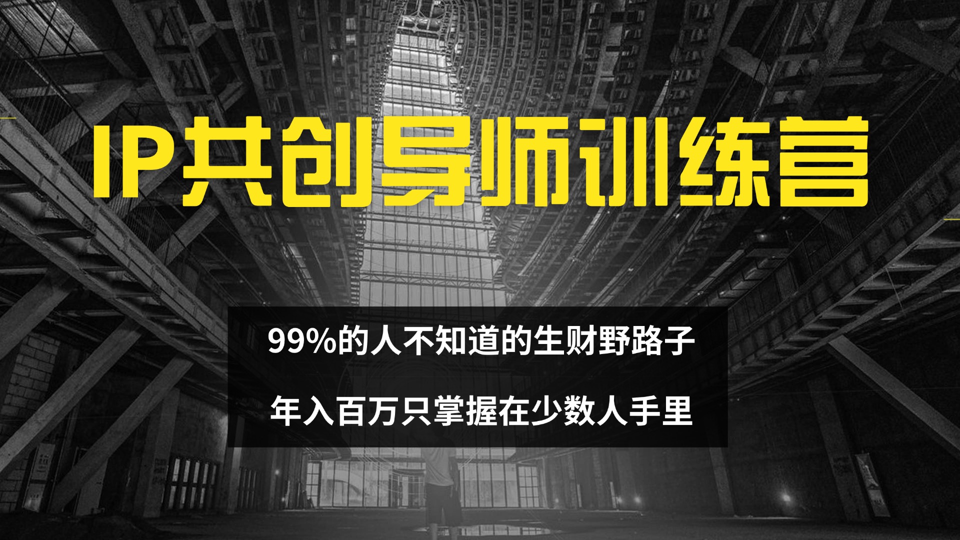 （12504期）IP共创导师训练营 99%的人不知道的生财野路子 只掌握在少数人手里-校睿铺