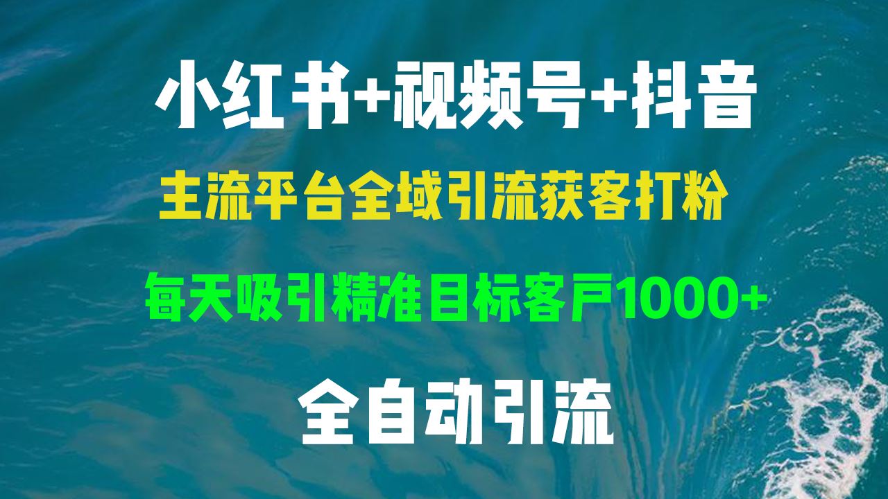 （13104期）小红书，视频号，抖音主流平台全域引流获客打粉，每天吸引精准目标客户…-校睿铺