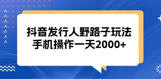 （13220期）抖音发行人野路子玩法，手机操作一天2000+-校睿铺