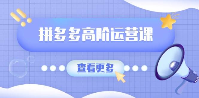 （14327期）拼多多高阶运营课：极致群爆款玩法，轻付费无尽复制，打造单品爆款之路-校睿铺