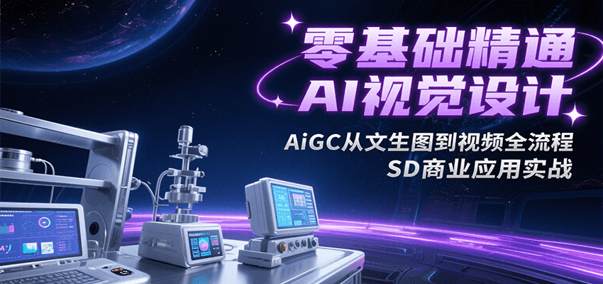 图片[1]-零基础精通AI视觉设计，AiGC从文生图到视频全流程，SD商业应用实战-校睿铺