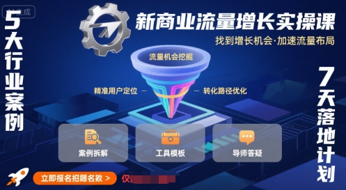 新商业流量增长实操课，找到增长机会，加速流量布局-校睿铺