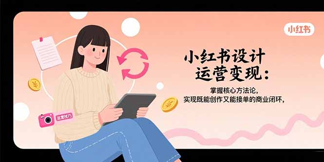 小红书设计运营变现：掌握核心方法论，实现既能创作又能接单的商业闭环-校睿铺