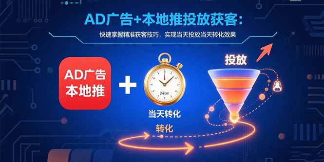AD广告+本地推投放获客：快速掌握精准获客技巧，实现当天投放当天转化效果-校睿铺