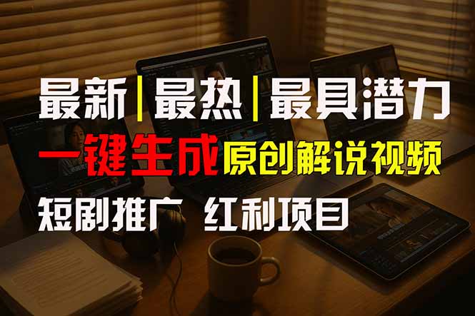 短剧推广新思路，AI一键生成原创解说视频，10分钟产出100条，30天赚了5.5w-校睿铺