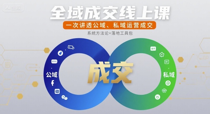 全域成交线上课，一次讲透公域、私域运营成交-校睿铺
