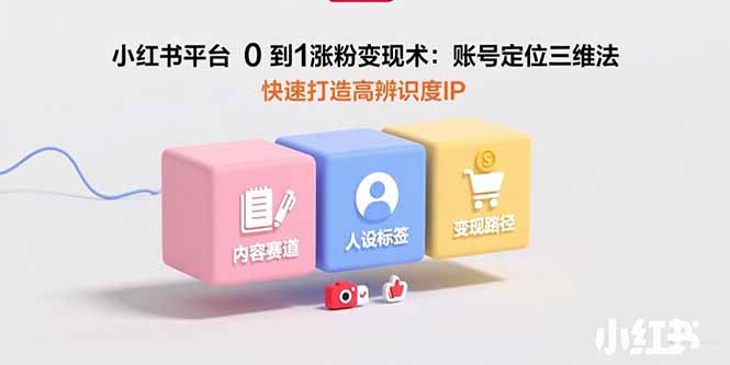 小红书平台0到1涨粉变现术：账号定位三维法，快速打造高辨识度IP-校睿铺
