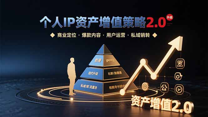 个人IP资产增值策略2.0 拆解商业定位/爆款内容/用户运营/私域销转四大模块-校睿铺