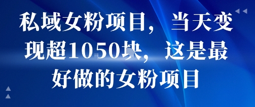 私域女粉项目，当天变现超1k，这是最好做的女粉项目，可放大操作-校睿铺