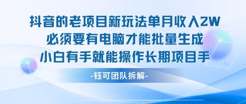 老项目新玩法单月收入2W小白有手就能操作长期项目-校睿铺