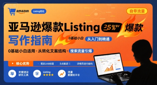 亚马逊爆款Listing写作方法，亚马逊0基础小白也能写爆款自带流量的Listing-校睿铺