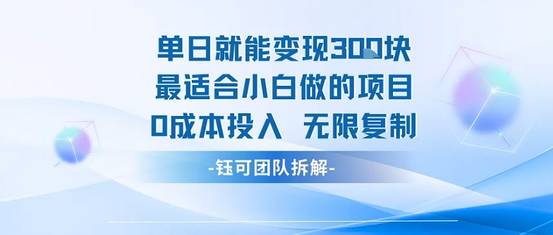 单日就能变现3张最适合小白做的项目0成本投入 无限复制-校睿铺