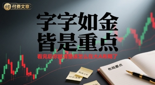 付费文章：字字如金 皆是重点， 看完后 你就清楚该怎么在大A布局了-校睿铺