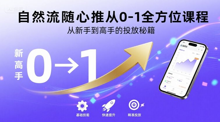 自然流随心推从0-1全方位课程，从新手到高手的投放秘籍-校睿铺