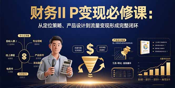 财务IP变现必修课：从定位策略、产品设计到流量变现形成完整闭环-校睿铺