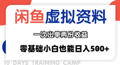 闲鱼虚拟资料新变现玩法，信息差项目，一次出单两份收益，无需囤货，可批量矩阵，零基础小白也能日入多张-校睿铺