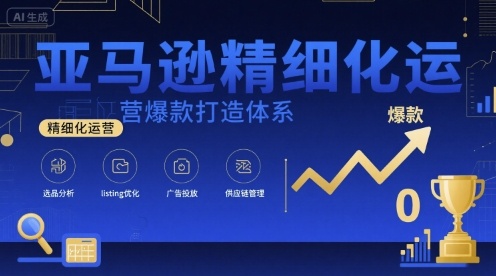 亚马逊精细化运营爆款打造体系，视频课+全套资料文档-校睿铺