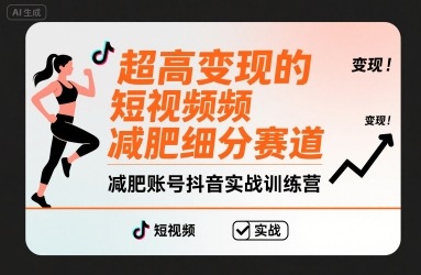 超高变现的短视频减肥细分赛道，减肥账号抖音实战训练营-校睿铺
