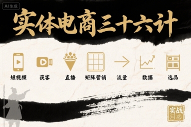 实体电商三十六计，短视频-获客-直播-矩阵营销-流量-数据-选品-校睿铺