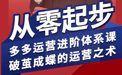 拼多多运营进阶系统课，从零起步，多多运营进阶体系课，破茧成蝶的运营之术-校睿铺