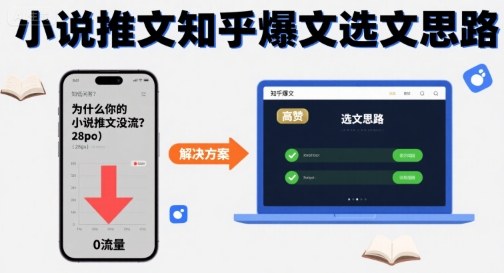 为什么你的小说推文没流量？小说推文知乎爆文选文思路-校睿铺